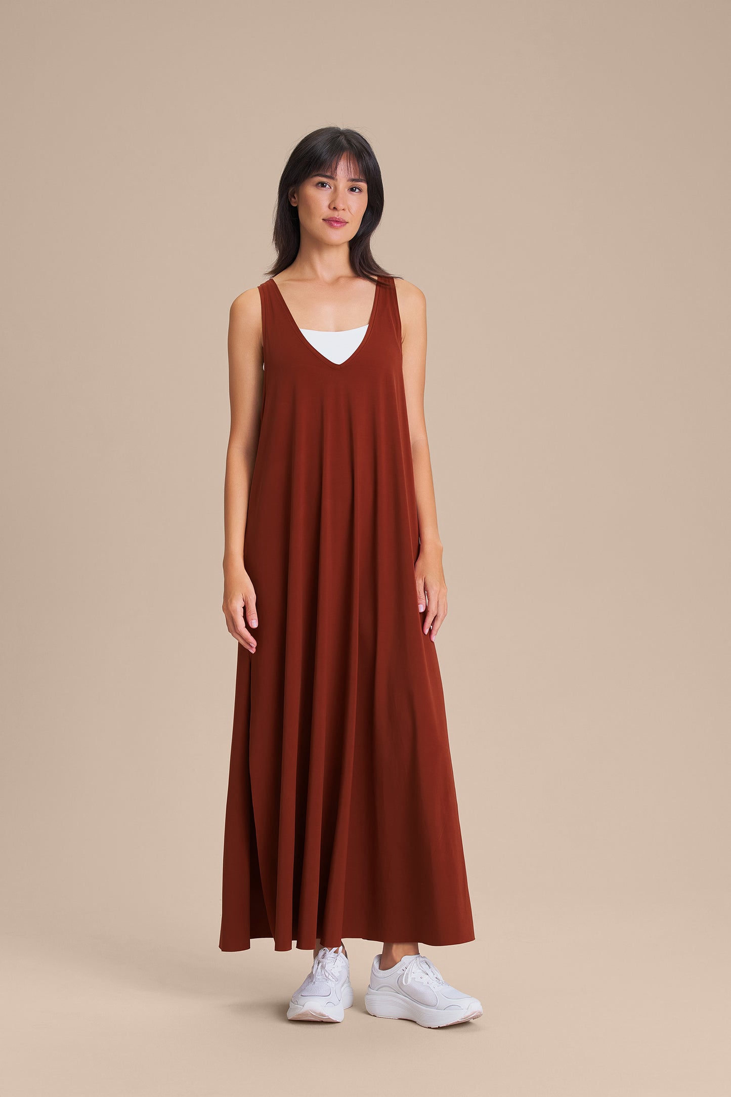 Wide V Long Dress