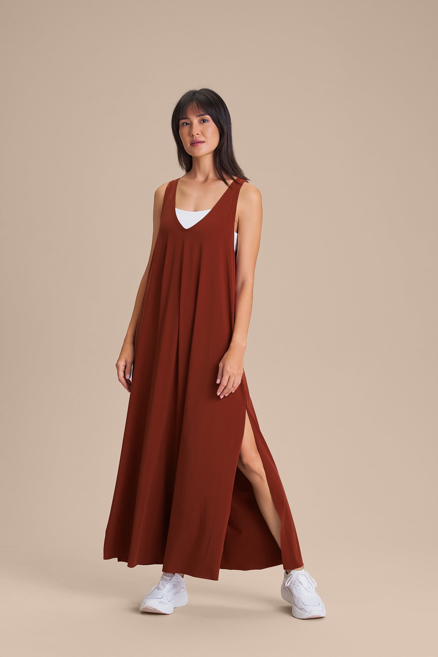 Wide V Long Dress
