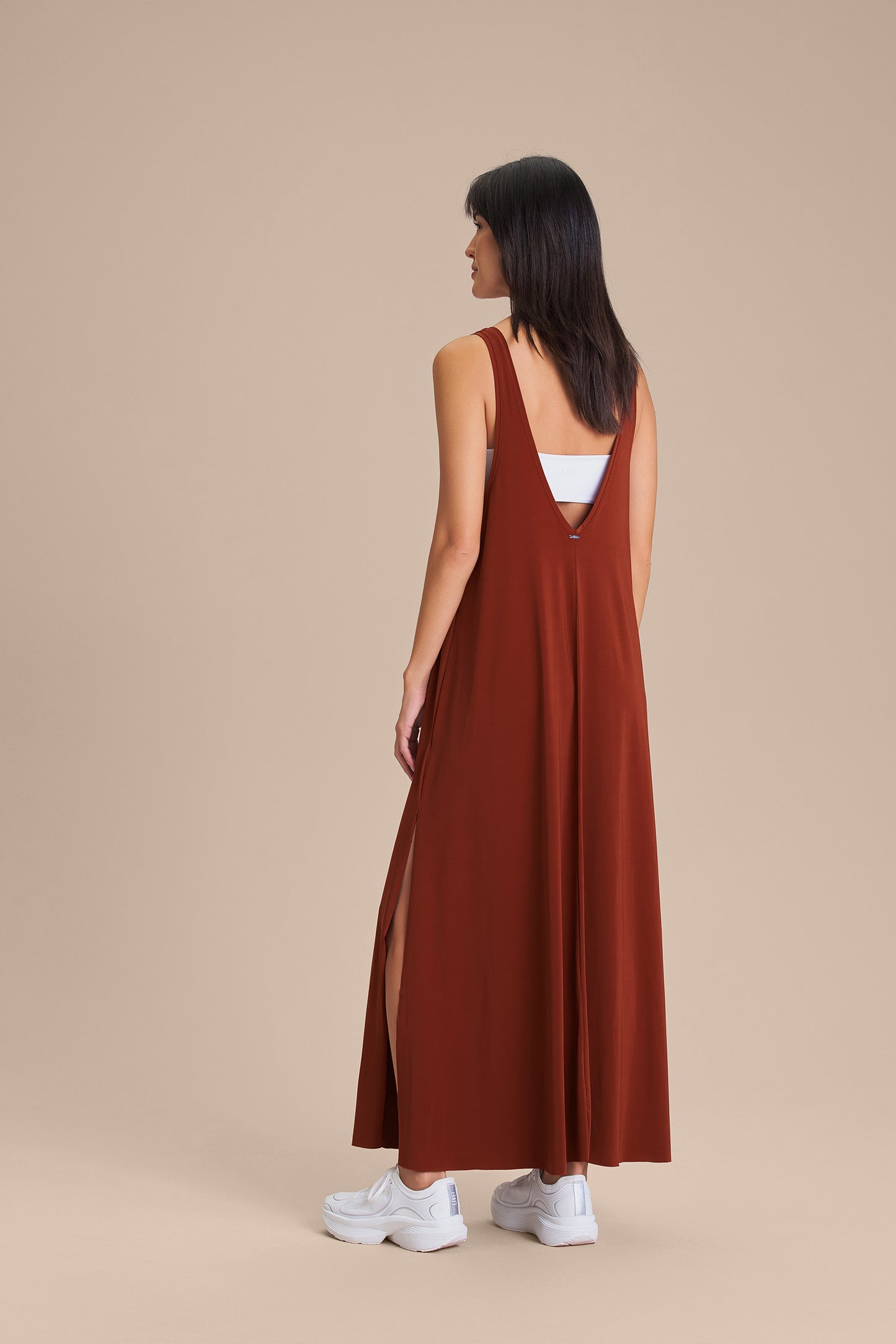 Wide V Long Dress