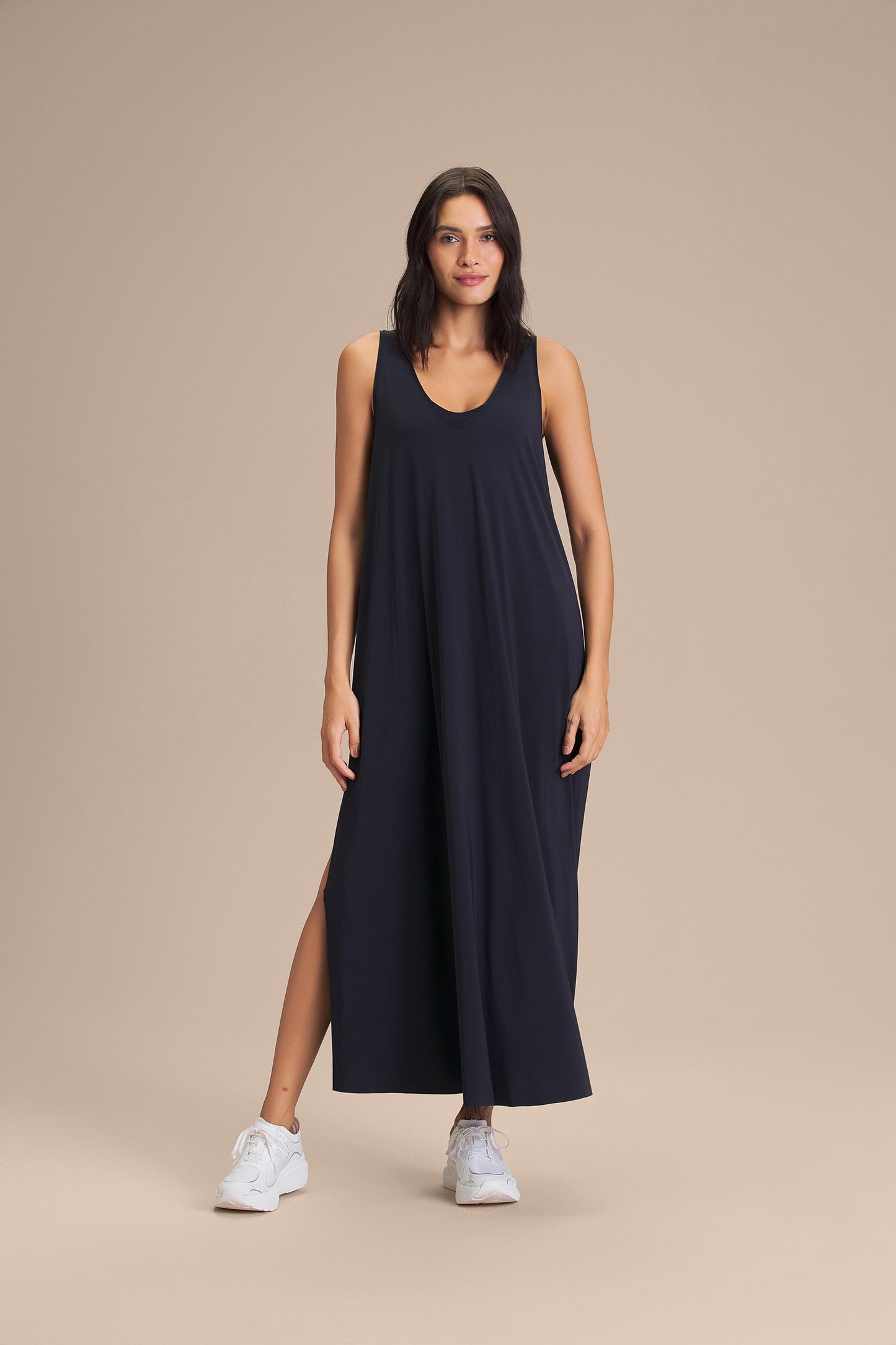 Wide V Long Dress