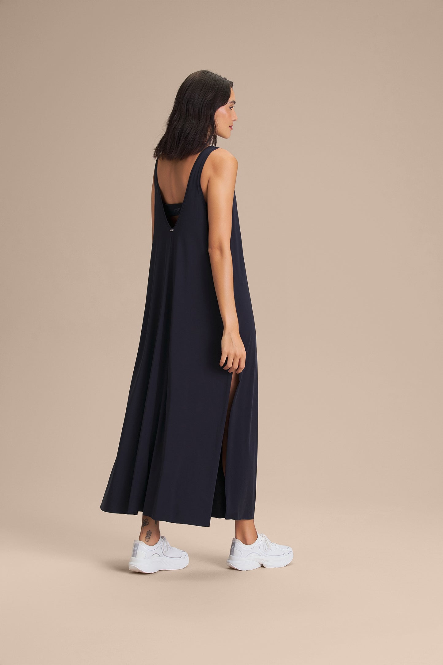 Wide V Long Dress