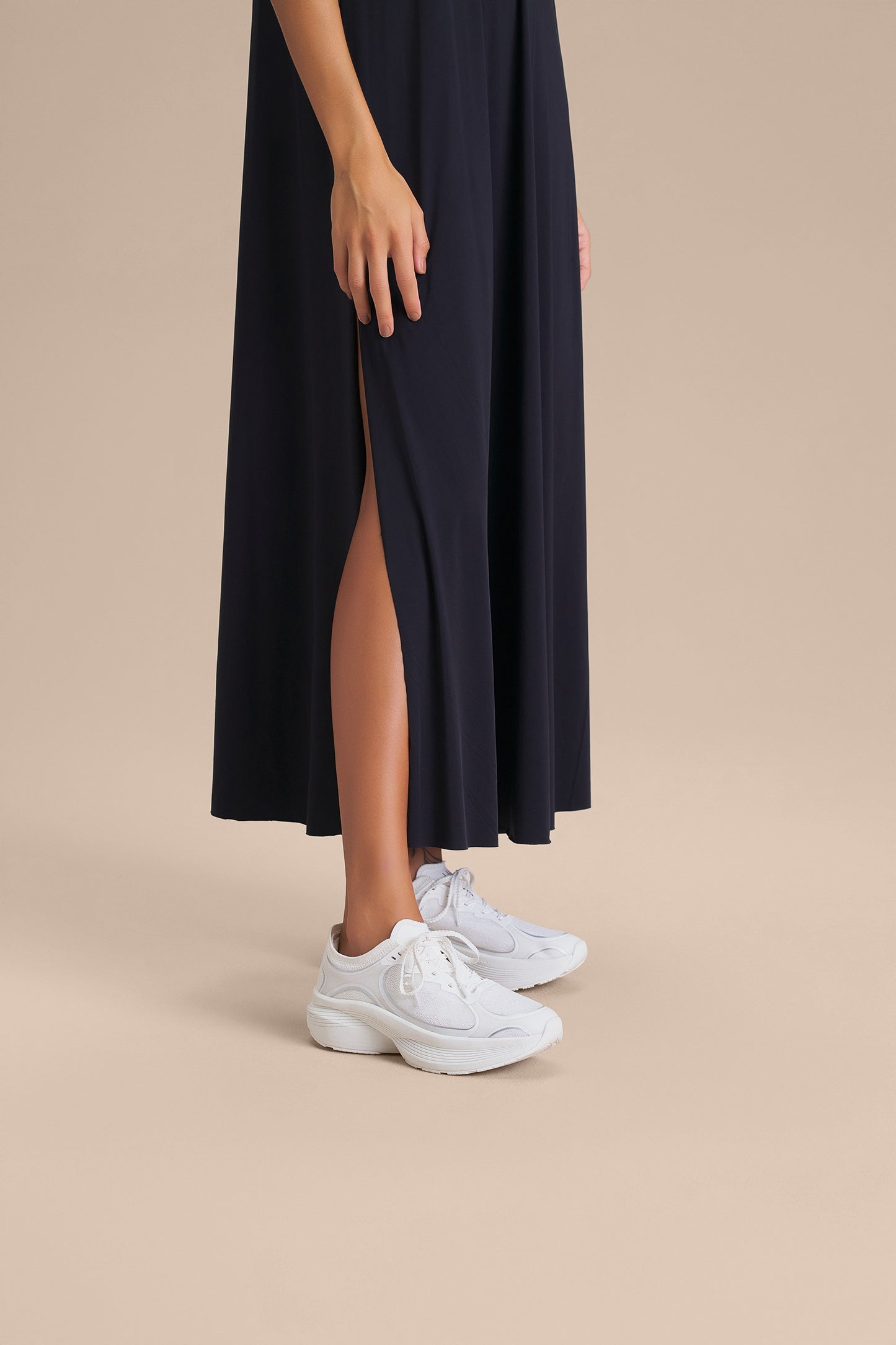 Wide V Long Dress