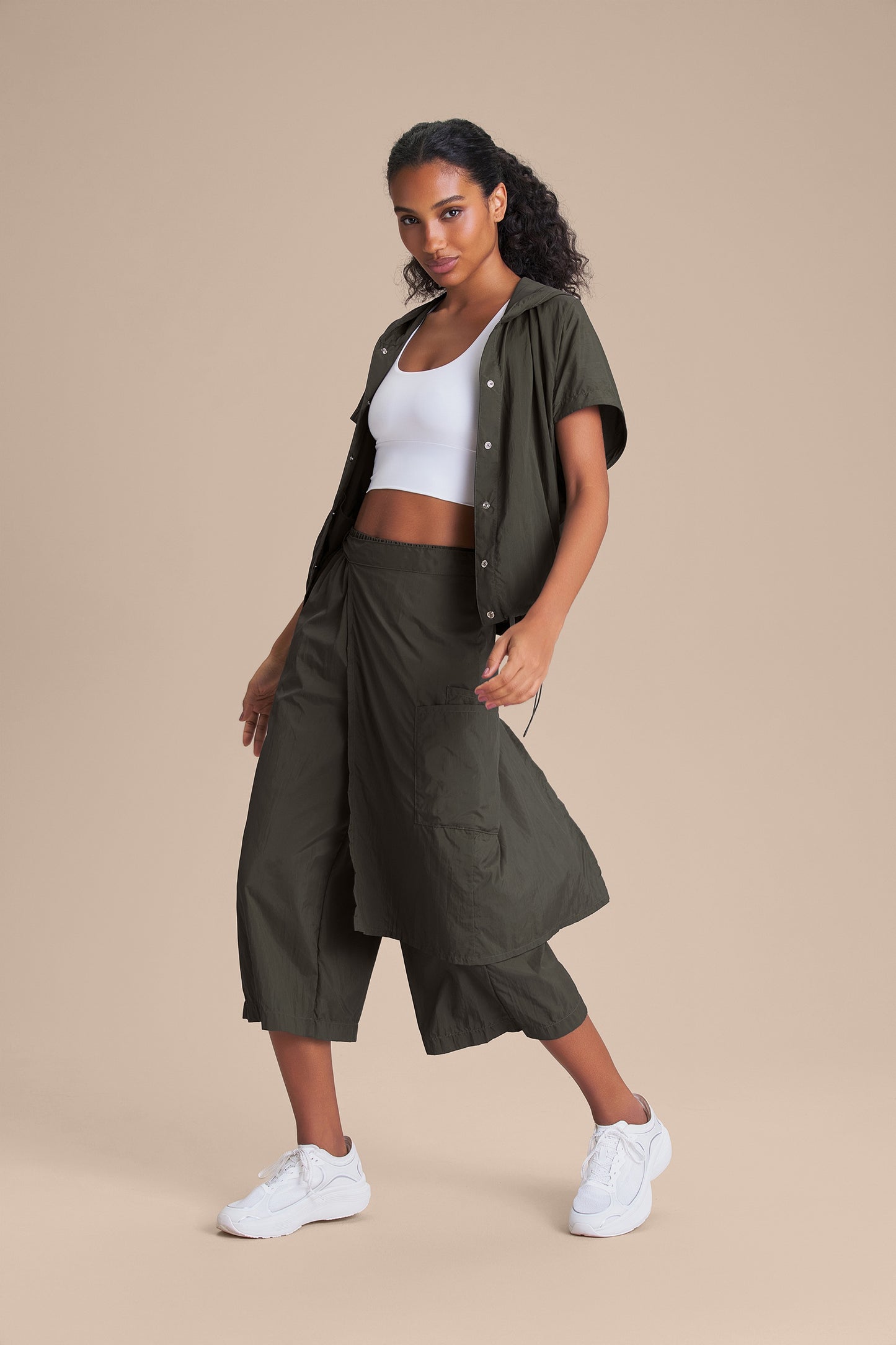 Multi Nylon Net Culotte Pants