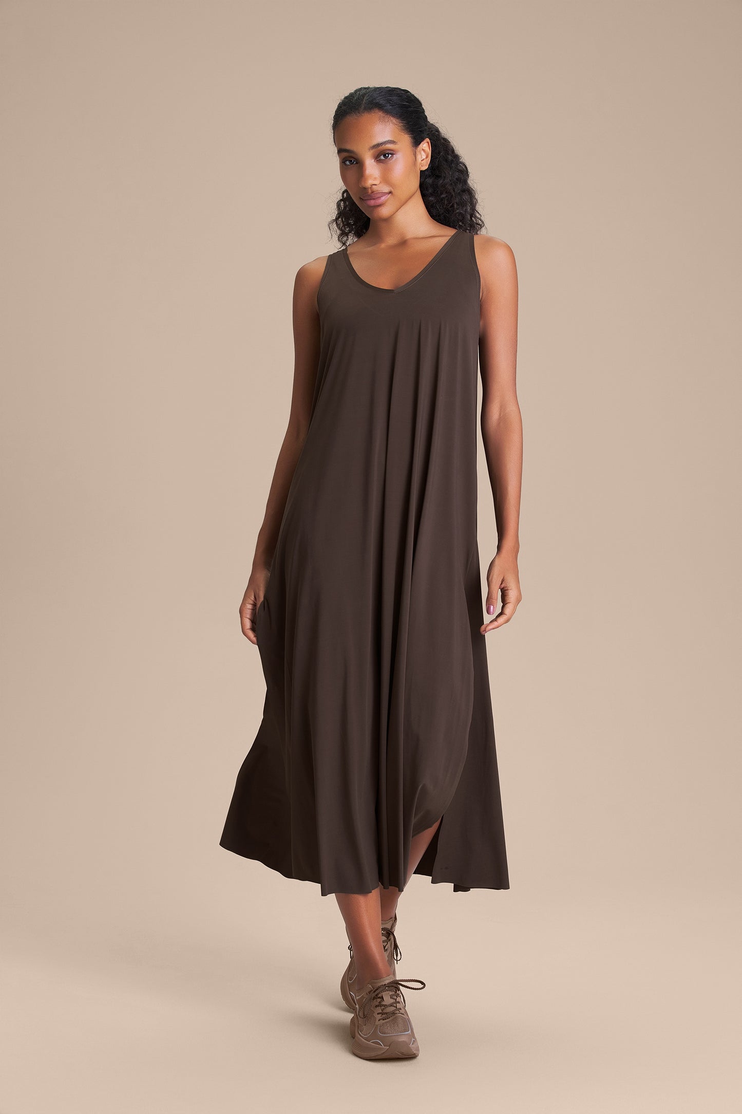 Wide V Long Dress