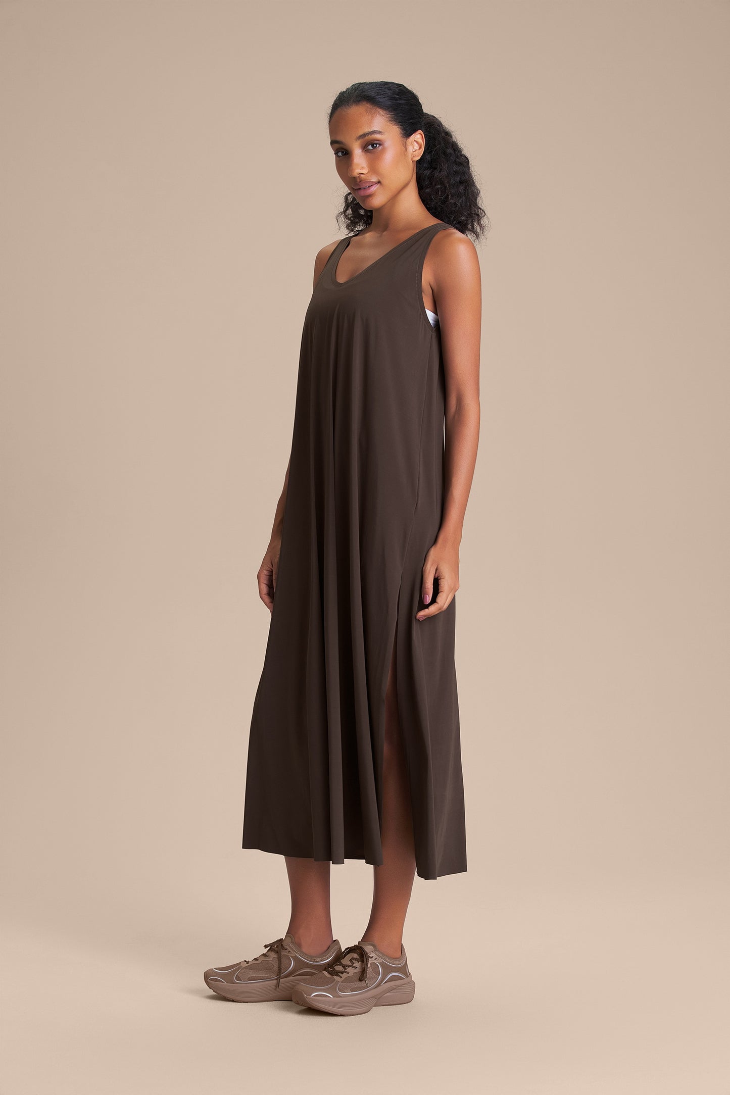 Wide V Long Dress