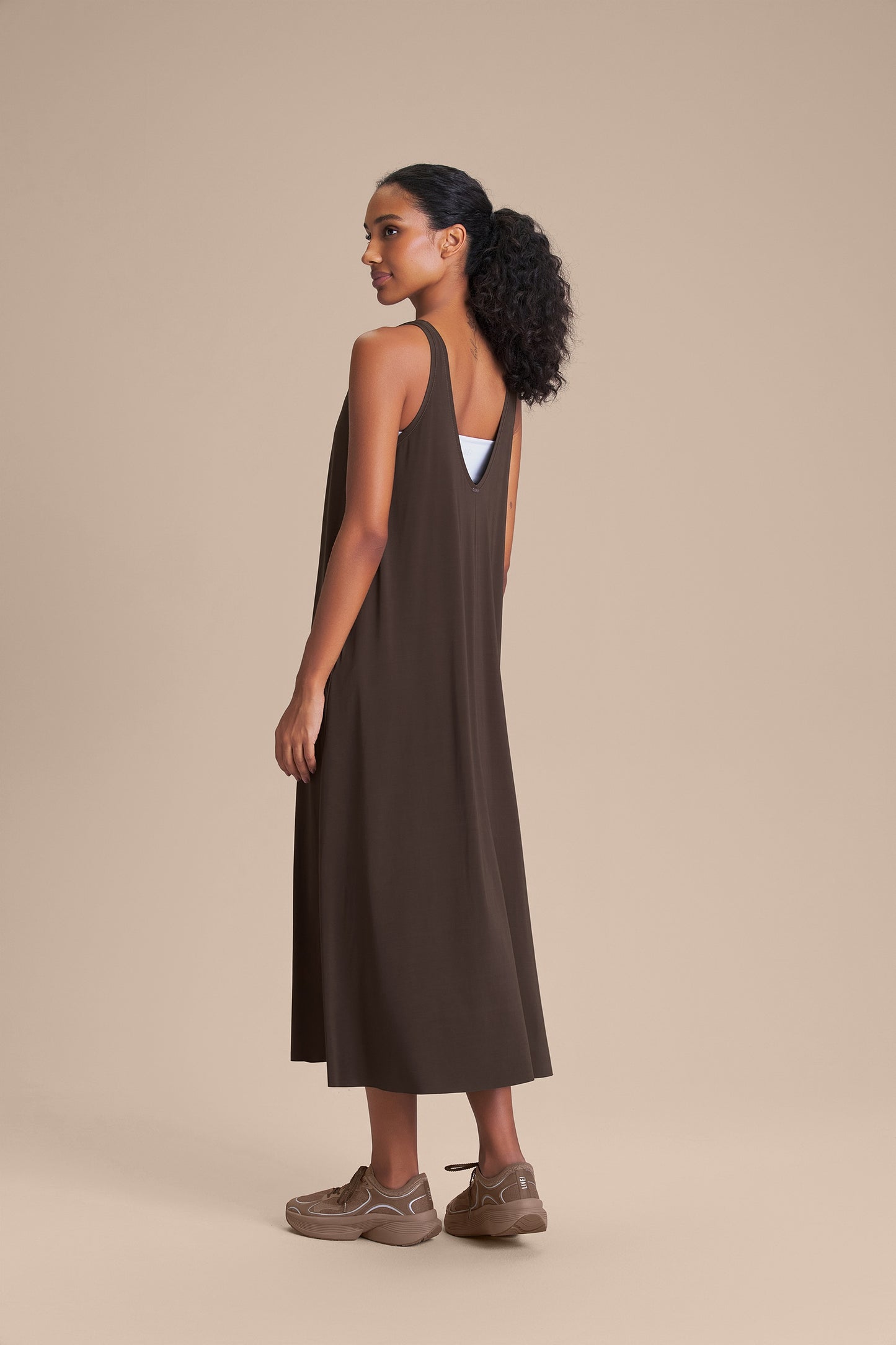 Wide V Long Dress