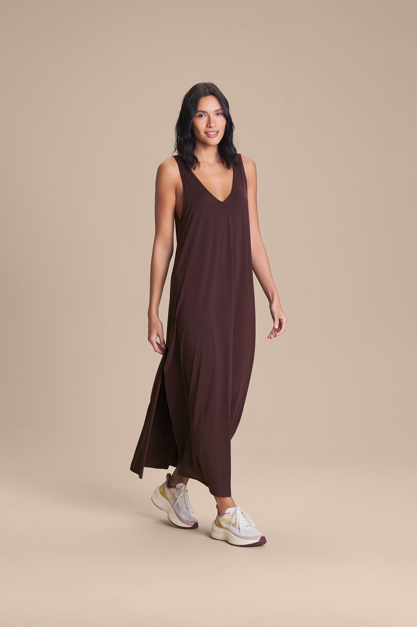 Wide V Long Dress