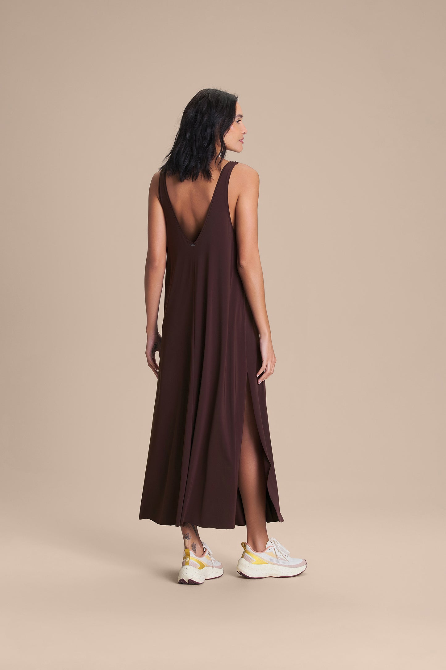 Wide V Long Dress