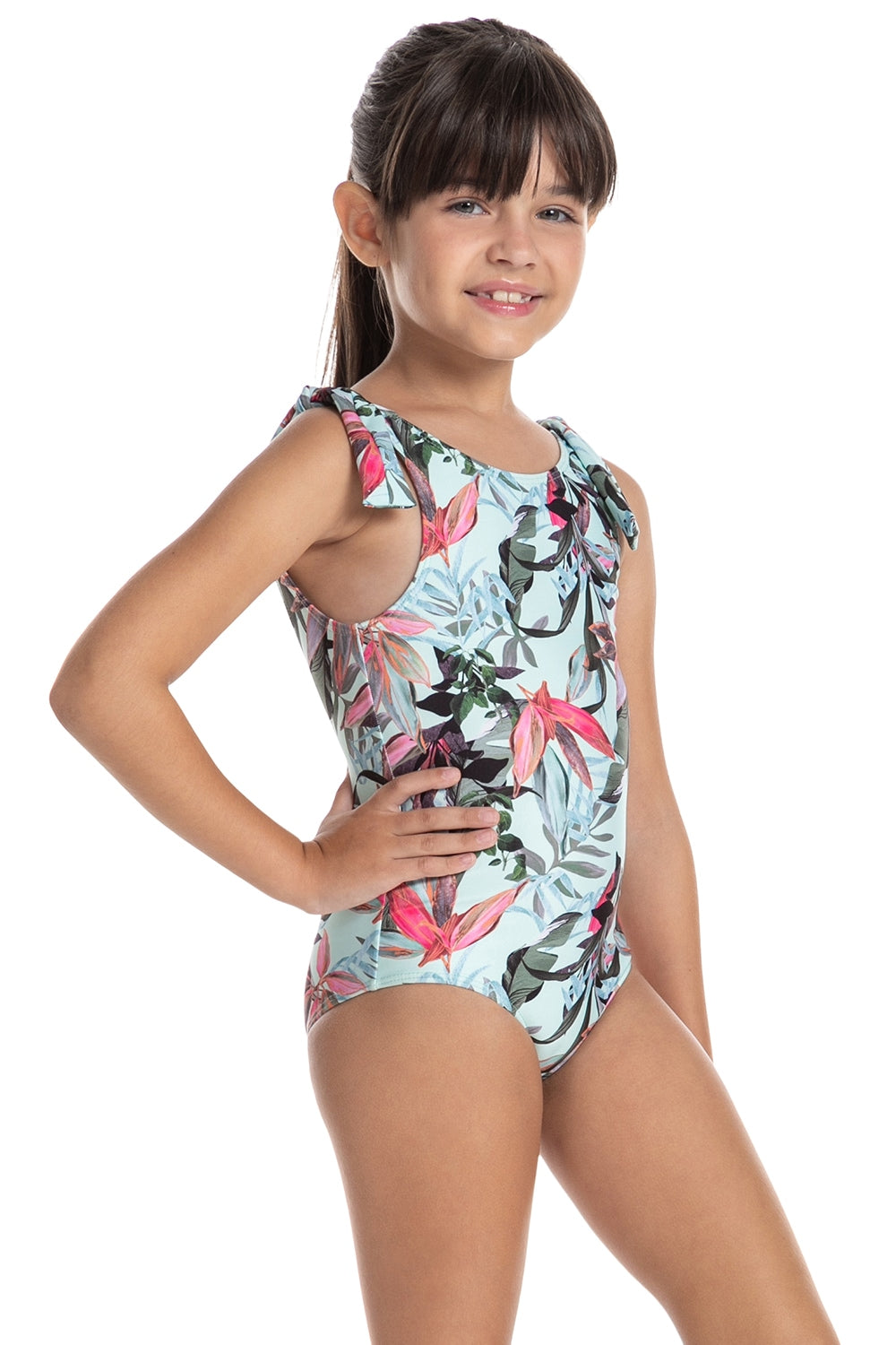 Aqua Foliage Kids One Piiece
