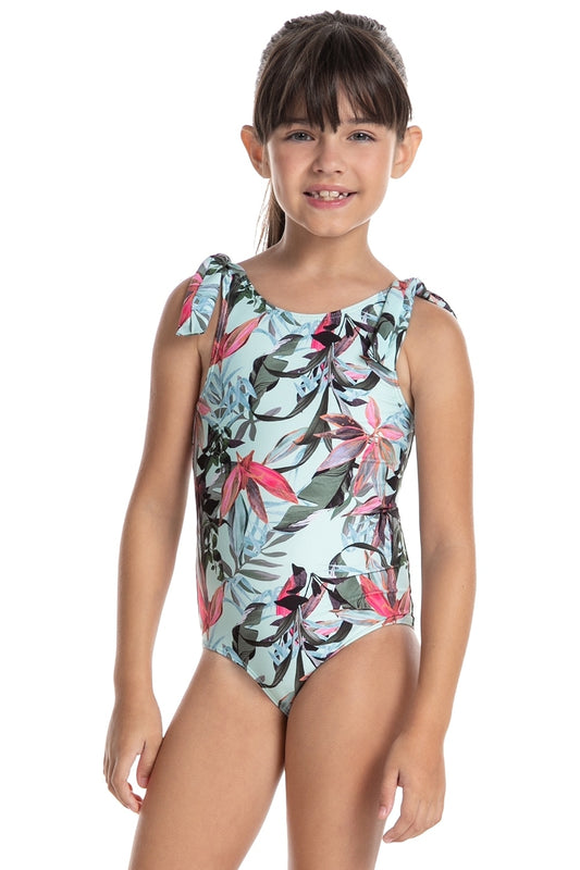 Aqua Foliage Kids One Piiece