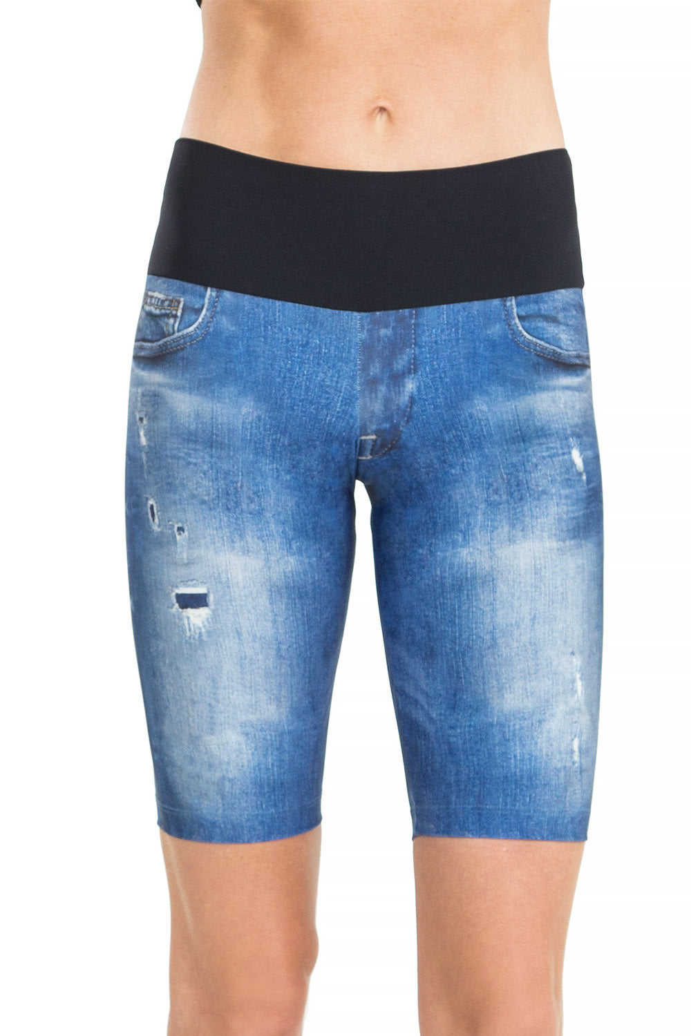 Denim Basic Biker Bermuda
