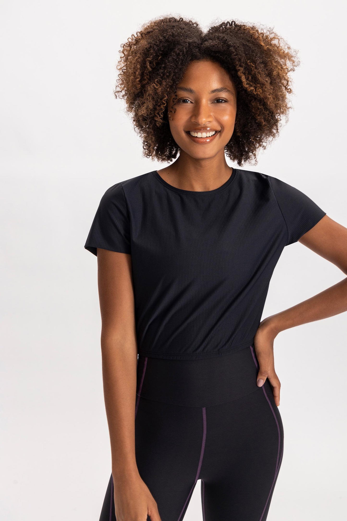 Ribbed Cropped T-Shirt