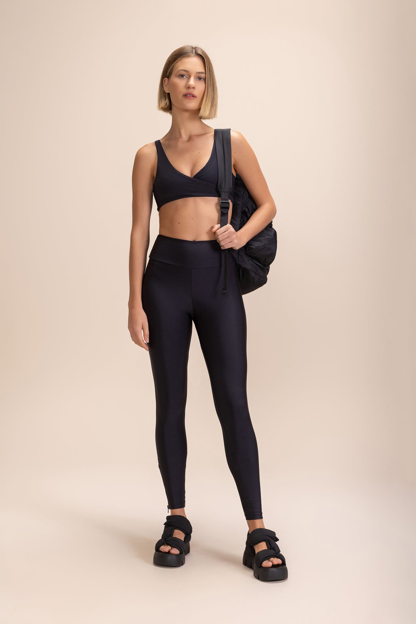 Zip Shine Leggings